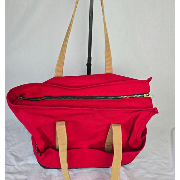 Love Thy Beast Pet Carrying Tote Medium Red & Blue & Tan - Picture 3 of 16